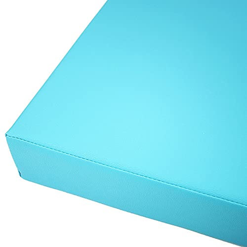 Generisch Sitzkissen Wasserabweisende Bankauflage aus PU-Leder mit Reißverschluss, 5 cm dick, Sitzkissen für Esszimmerstuhl, Schuhwechselhocker, Terrassen-/Gartenbank, Seeblau, 150 x 45 x 5 cm