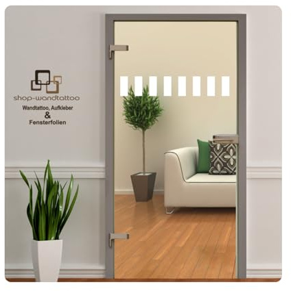 Glastür Aufkleber Tattoo Folie Glasdekor Fensterfolie Durchlaufschutz Wohnzimmer, Bad, Küche oder für alle Glasflächen Sichtschutzfolie für Türen GDT018 / passend für Glastür 83,4cm oder 95,9cm breit