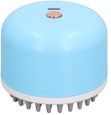 Acouto Katzen-Massagebürste für Hunde, Elektrische Haustier-Kopfmassagebürste, Leichte und Tragbare Katzen-Massagebürste mit 4 Massageköpfen, Kabelloses Handdesign für Katzen und Hunde (Blue)