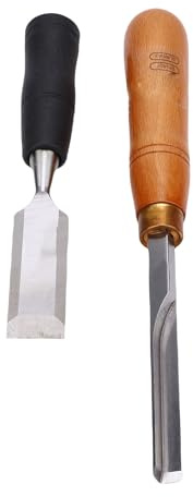 GEERYZHE Holzbearbeitungsmeißel-Set | Rechtwinkliger Eckmeißel und Flachmeißel mit Metallschlagkappe für Holz- und Steinschnitzereien