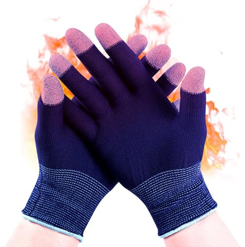 Guanti per dita da gioco: vestibilità flessibile taglia unica, guanti in nylon spandex, texture antiscivolo traspirante con risposta touch screen di precisione | Uso comodo per giochi d