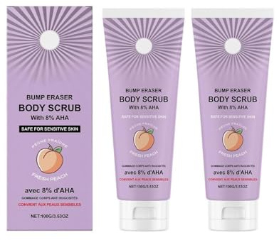 Pfirsich Duft Körperpeeling mit Fruchtsäure, Sanftes Peeling zur Schöneren Haut, Tiefenreinigung & Glättende Pflege, Zur Sanften Abschilfung & Feuchtigkeitsversorgung (2pc, 100g)