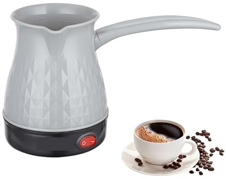 Caffettiera Turca Elettrica Da 600 W, Macchina Per Caffè In Acciaio Inossidabile Da 500 Ml, Macchina Per Caffè Espresso Con Manico, Anti-scottatura, Riscaldamento Uniforme, Per Viaggi, Casa(Gray)