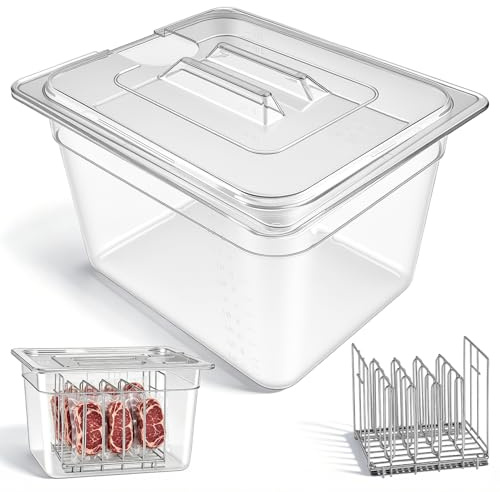 Contenitore per Sous Vide, 11 L Contenitore con coperchio e griglia per circolatore a immersione Sous Vide 32,5x26,5x20cm Contenitore trasparente multifunzione per la cottura di pesce e carne