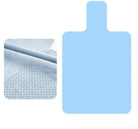 Rutschfeste Yogamatte, Handtuch für Pilates, Reformer, schweißabsorbierend, Kunstwildleder, Übungsmatte mit Silikongriff, weich, faltbar, Fitness-Zubehör, 99,6 x 61 cm (Blau)