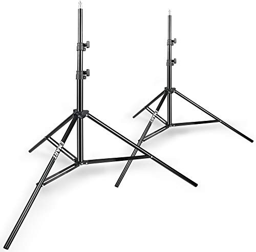 EMART 2-pack ljushållare 260 cm, stabilt ljusstativ i aluminium, fotostativ, perfekt för studior, softboxar, monolights och annan fotografisk utrustning