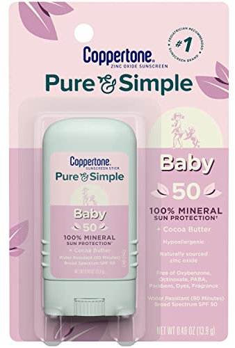 Coppertone WaterBABIES Sunscreen Pure & Simple Stick Broad Spectrum SPF 50.49 Ounces