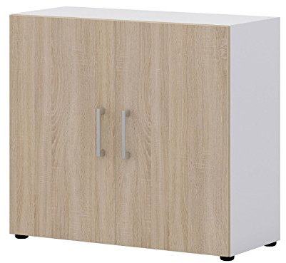 möbelando Aktenschrank Büroschrank Standschrank Ordnerschrank Beistellschrank Hamburg I Sonoma-Eiche/weiß