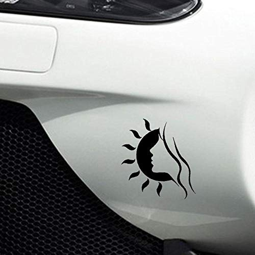 Sun With Ocean Face Tattoo Fun Window Bumper Sticker Vinyl Decal 10.3CM x 14.2CM