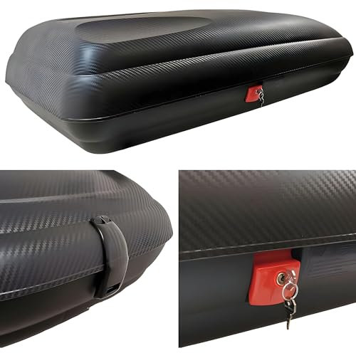 Dachbox VDPBA320 320Ltr carbonlook abschließbar + Dachträger VDPLION2 kompatibel mit Nissan Qashqai (J11) (5 Türer) ab 14