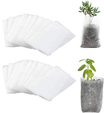 Eight Space Bolsas biodegradables no Tejidas para viveros, Bolsas de plántulas, macetas para el hogar, jardinería, vivero, huertos o invernaderos, 200 Unidades (8 x 10 cm)