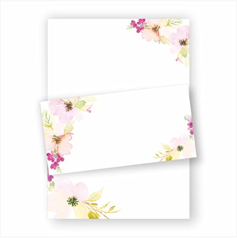 Briefpapier florales Motiv I Set Briefpapier/Briefumschläge
