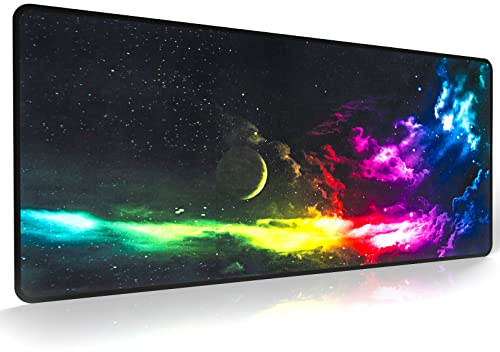 EFISH Großes Gaming-Mauspad (800×300×3mm) mit genähten Rändern, Mauspad, Langlebiger Naturkautschukboden, Tastaturpad, Schreibtischunterlage für Gamer, Büro & Zuhause, X-Large (31.5'' x 11.8''), L