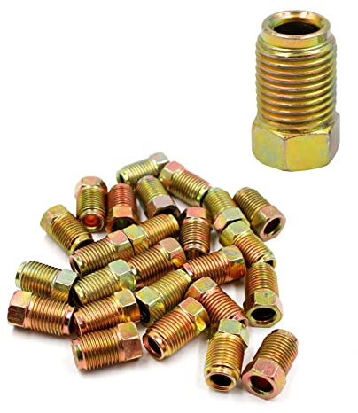 Racor para Freno, 3/8 Pulgadas – 24 roscas para Cables Freno Surtido para Tubos 3/16 Pulgadas, 50 Unidades (25 Tornillos, 25 Tuercas).