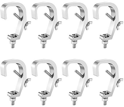 WorldLite Premium Stage Lighting Clamps - 8PCS Truss C-Clamps for DJ Par and Spot Lights, 30-50mm, Fit 1.18-2 Inch OD Tube, Heavy Duty 50kg Load Capacity
