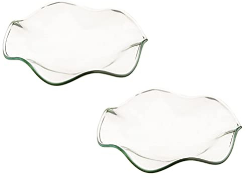 Housoutil Duftlampe Glasschale Ersatz, 2PCS Glasschale, Ersatz ölwärmer Schale Form Glasschale Wachs Schmelze Wärmer Schüsselplatte Deckelschale Für Aroma Lampe Elektrische Lampen