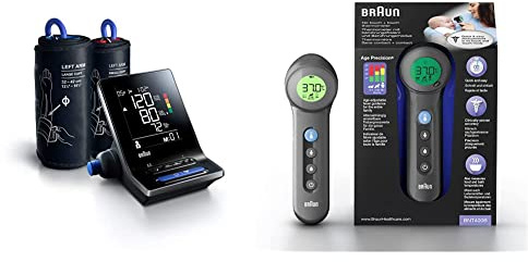 Tensiomètre intelligent Braun ExactFit 5 Connect BUA6350EU & Thermomètre Braun sans contact + contact avec technologie Age Precision BNT400B