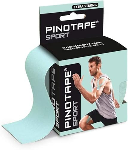 PINOTAPE Sport Kinesiologisches Tape 5 cm x 5 m Mint Hellblau 2er Pack