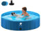 Fwiull - Piscina per cani grandi e piccoli, pieghevole, per cani, vasca da bagno, 160 x 30 cm, stabile, per animali domestici, bambini, antiscivolo, portatile, blu