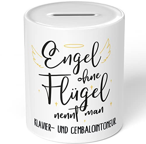 JUNIWORDS Spardose Sparbüchse, Engel ohne Flügel nennt Man Klavier- und Cembalointoneur (5169898)