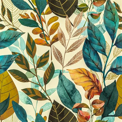 Abyssaly Carta da Parati Adesiva Muro Floreale Marrone Verd, Carta Adesiva per Mobili 44cm X 300cm, Pellicola Adesiva per Mobili Decorativi Impermeabile Camera da Letto Bagno Armadio Tavolo PVC