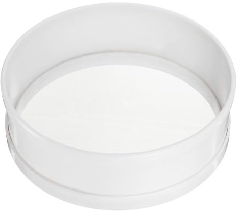 sourcing map Stainless Steel Flour Sifter, 6Inch 50 Mesh Round Sifter Flour Sieve Mini Fine Mesh for Baking Cake Bread, White