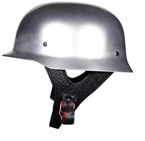 OZXDKJ Tragbarer Deutscher Stil Helme, Motorradhelm Brain Cap Helme DOT/ECE-Zulassung, Motorrad Halbhelme, Retro Motorrad Offener Helm, Scooter Chopper Helme Herren Damen,M=(57-58cm),FF