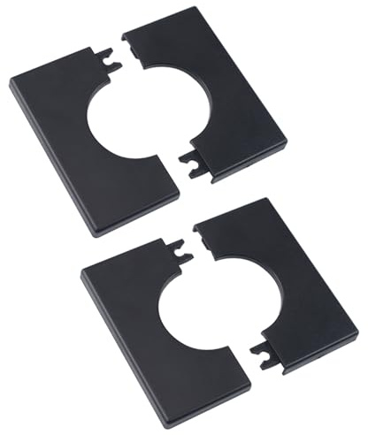 UFURMATE Lot de 2 cache-tuyaux carrés autocollants en plastique ABS de 42 mm de diamètre pour décoration de tuyau (noir)
