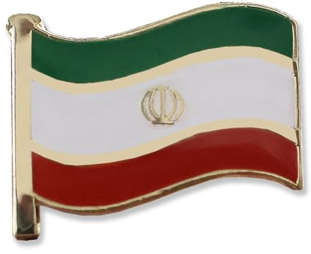 Iran Flag Pin Badge - Enamel Colours, Size 20mm, Butterfly Clasp