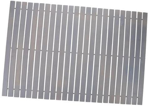 MAGICLULU rutschfeste Bambusmatte Für Das Badezimmer Outdoor Fußmatte Duschmatten Badezimmermatte Antirutsch-Pads Erdungsmatte Antirutschmatte Outdoor-fußmatte Badezimmer Matte Light Grey