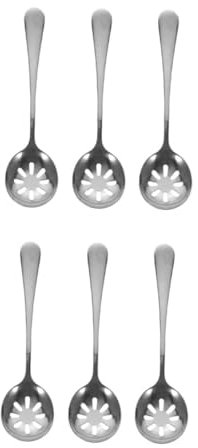 Abaodam 2 Sätze Kleiner Geschlitzter Servierlöffel Löffel Mit Löchern Küchenlöffel Zum Kochen Servierlöffel Edelstahl Wiederverwendbare Löffel Esslöffel Rostfreier Stahl Silver 3 Stück * 2