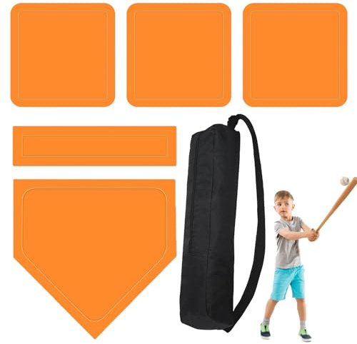 5 Stück Baseball- Und Softball-Base-Set, wasserdichte rutschfeste Baseball-Gummibasen, Reißfeste Gummifeld-Base Mit Strapazierfähigem Beutel, Softball-Base-Set Für Jugend, Kinder, Erwachsene, Batting
