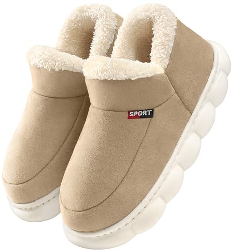 Voqeen Zapatillas de Estar por Casa Mujer Invierno Termicas Antideslizantes Pantuflas Cerradas Forro Polar Suave Cálido Zapatillas Peluche Comoda Regalos