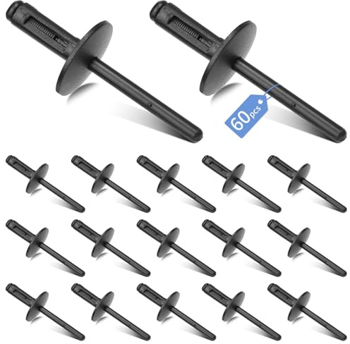 60 Stück Radlauf Verkleidung Clips 6mm Auto Stoßstangen Kotflügel | Kunststoff Blindnieten (51717002953) für X1 X3 X5 X6 Z4 Coupe E90 E91 E84 E83 E53 E70 F15 F85 E71 E72 E86 E85 R60