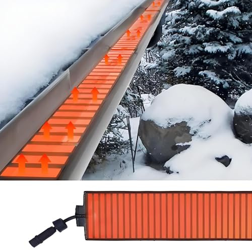 Industrial Roof Snow Melting Mat - Outdoor Gutter Heater, Corridor Heated Mats, Prevent Ice Dams For Roofs And Gutters, Rapid And Even Heating For De-Icing Snow Removal Pad 150cm/4.9ft
