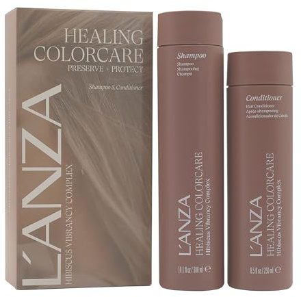 L'ANZA Healing Colorcare Shampoo & Conditioner Set, Color-Safe Repairing Cleanse for Dry, Damaged or Treated Hair, Anti-Fade Formula Smooths, Moisturizes, Adds Vibrance & Shine, Hair Care Kit