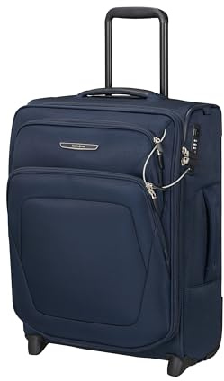 Samsonite Spark SNG Eco - Kabinväska, 2-Hjuls Upright Mjuk 55 x 40 x 20/23 cm, Flygbolagsanpassad Ryanair & EasyJet, Expanderbar, 48.5/57 L - Blå (Midnight Blue)