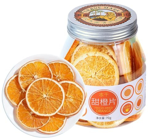 Lunaeturn Arancia Liofilizzata a Pezzi 70g - Frutta Liofilizzata - Fette di Arancia Essiccate di Alta Qualità - Perfetta per Dolci, Decorazioni per Torte, Frullati, Yogurt, Muesli e Dessert