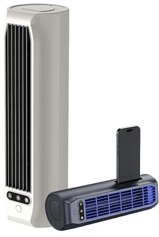 Enfriador de aire de pared, ventilador evaporativo portátil con batería de 3000 mAh. Diseño silencioso sin aspas para dormitorio y oficina. Refrigeración ajustable de 3 velocidades. Fácil
