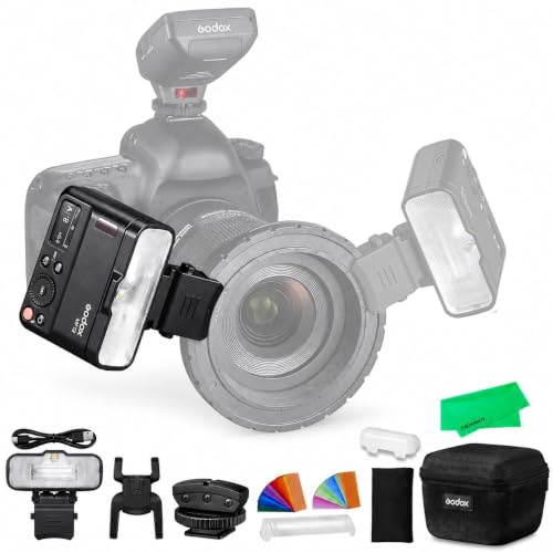 Godox MF12 Macro Flash(Single Flash Kit) | TTL Wireless Off-Camera Speedlite, 2.4G TTL/M Mode, Color Filter, Compatible with Nikon Sony Canon Fuji Olympus