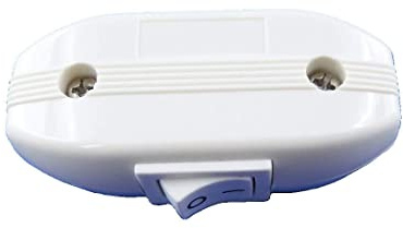 Schnur-Zwischenschalter mit Wippschalter 1 polig 6A 250V, Weiß