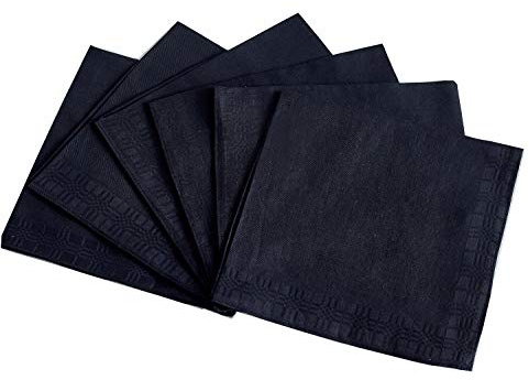 RDS HANKYTEX Men's Handkerchiefs,100% Soft Cotton,Black Hankie,Pack of 6