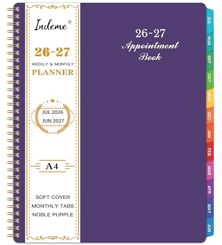 2026-2027 Weekly Appointment Book/Planner - Daily Hourly Planner 2026-2027, JUL 2026 - JUN 2027, 9 x 11 Appointment Book, Monthly Tabs, Hourly Interval, Thick Paper