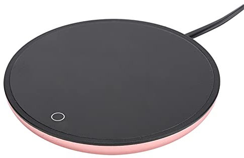 Scaldatazze da caffè per uso scrivania, piastra riscaldante intelligente con 2 impostazioni di temperatura, tappetino riscaldante elettrico impermeabile al tocco per cacao, tè, acqua, latte(Oro)