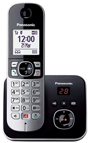 Panasonic KX-TG686 Telefono Fisso Senza Fili Digitale (Blocco Chiamate Automatiche, Segreteria Automatica, Vivavoce Modalità Non Disturbare, Diverse Suonerie, Agenda, Baby Monitor) Nero