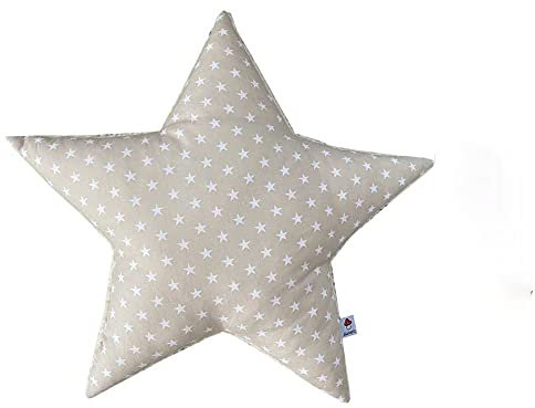 Glückspilz Dekokissen Kuschelkissen I Stern I Kissen mit Namen personalisiert I Geschenk zu Geburt, Geburtstag, Weihnachten ISterne Beige