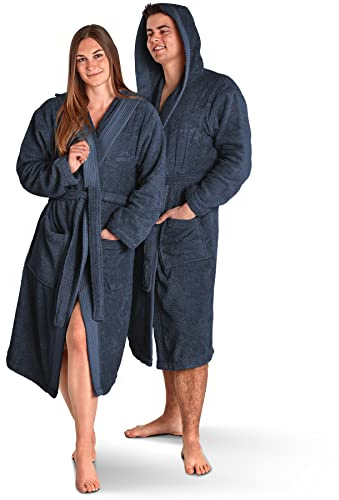 Merana Rome Bademantel Unisex | kuschelweicher und saugstarker Bademantel für Herren und Damen mit großer Kapuze | Frottier Luxus Qualität | 100% Baumwolle | Oeko-TEX | Premium Hotelqualität 450 GSM