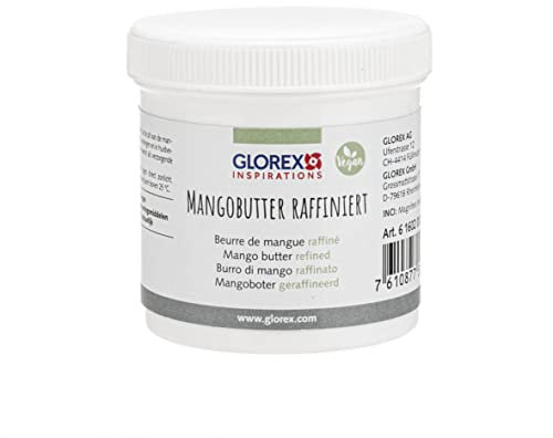 GLOREX 6 1602 000 Raffinierte Mangobutter, 100 g, natürlich und vegan, für die Herstellung von haushaltskosmetik