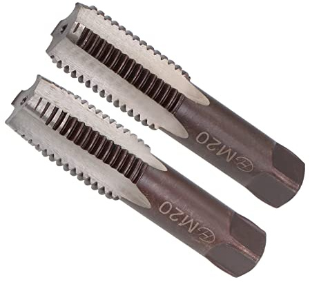 CoCud Hand Threading Taps, M20 x 2.5 Thread, Metric Alloy Tool Steel Screw Tapping Taper Bottom Tap - (Applications: for Machine Thread Repair), 1-Pair