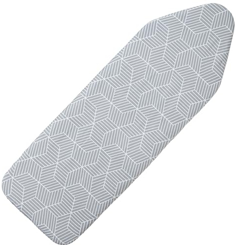 Seiritex Extra breiter Bügelbrettbezug und Polster, 45,7 x 137,2 cm, wärmereflektierend, mit Klettverschlüssen, Dicke Polsterung mit elastischen Kanten, 3-lagiger Bügelbrettbezug (Grauer Würfel)